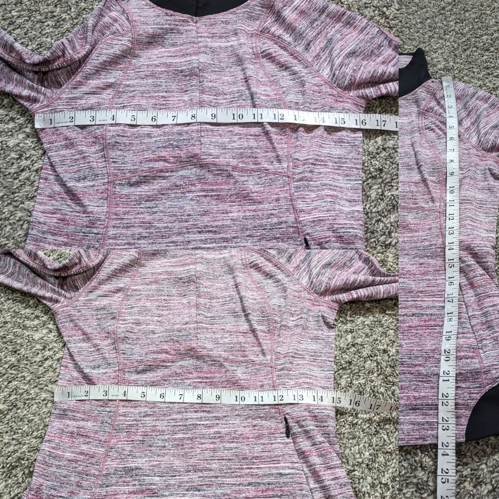 Lululemon Runderful heathered pink 1/2 zip exercise workout pullover jacket 8 - Picture 8 of 9
